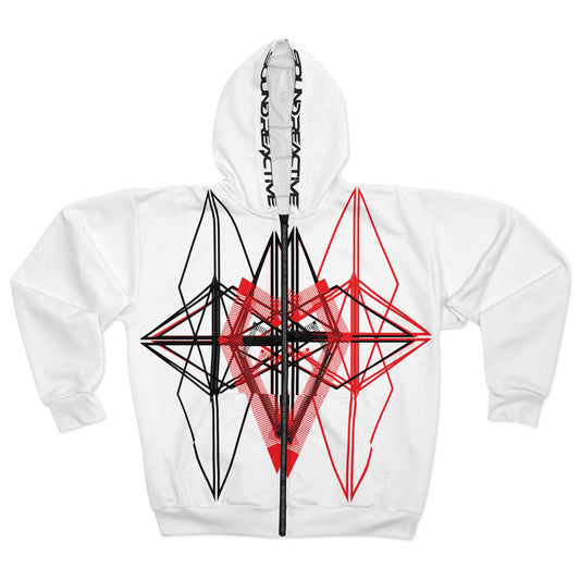 HUBOPTIC Original Sound Reactive Heart V24 DJ Unisex Zip Hoodie