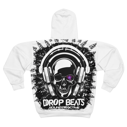 HUBOPTIC® Original Drop Beats Sound Reactive Hoodie Bomber Jacket DJ Streetwear V2800