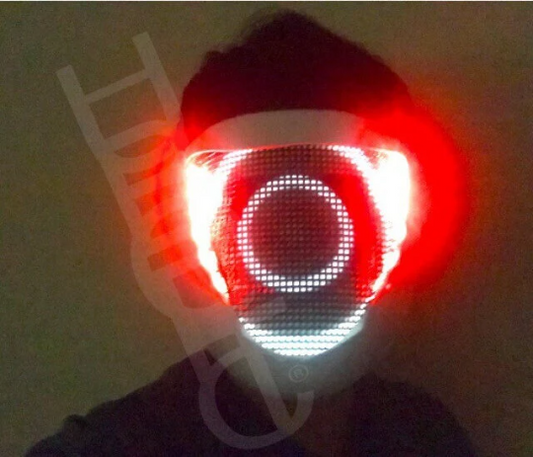 EDM Electro DJ Mask HUBOPTIC® Distortion Bass Fx Sound Reactive Light Up Mask ledmask29001