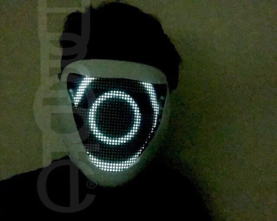 EDM Electro DJ Mask HUBOPTIC® Distortion Bass Fx Sound Reactive Light Up Mask ledmask29001