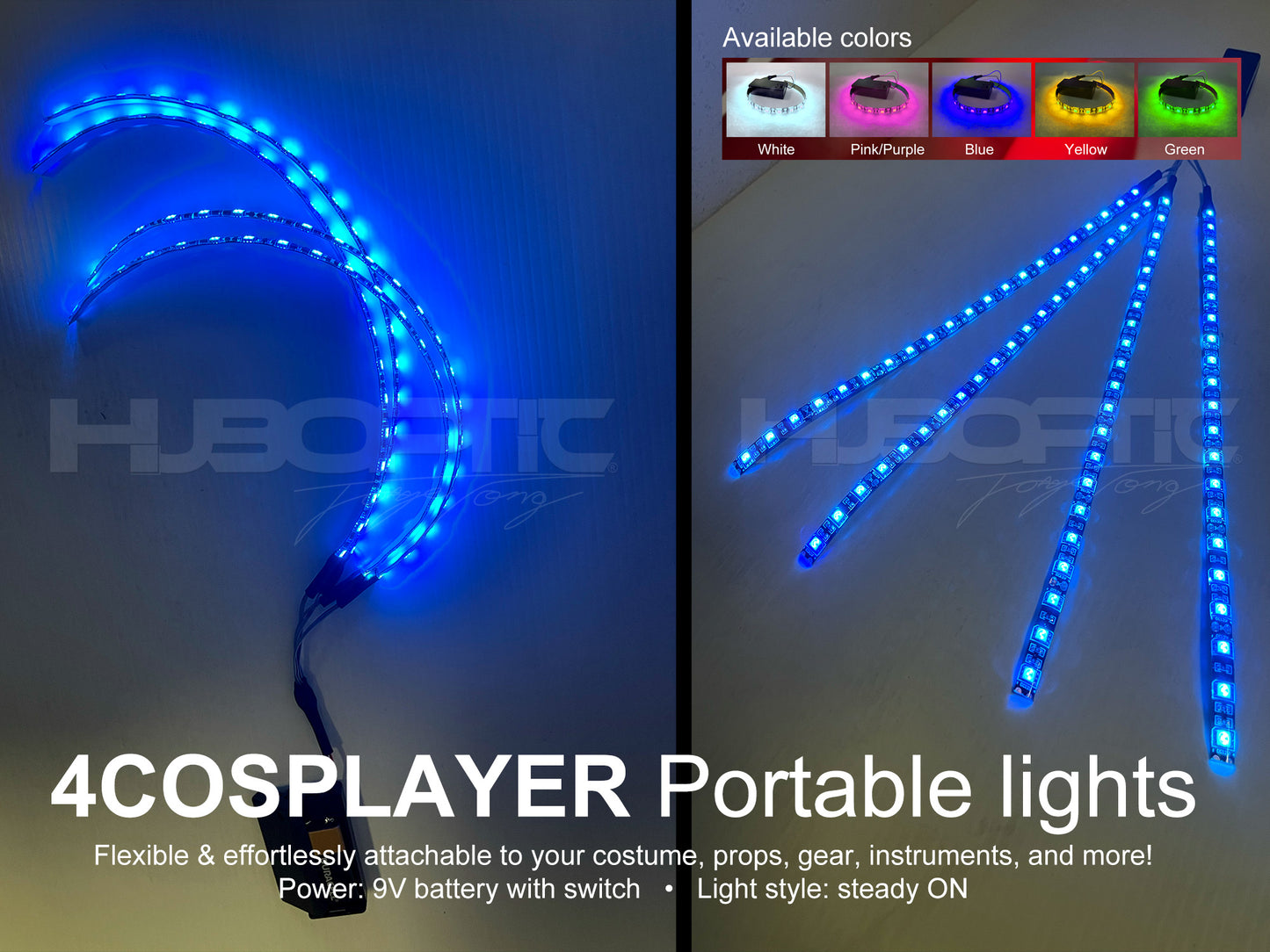 4Cosplayer portable lights Steady ON switch for Light Up Clothing Cosplayer Costume Party HUBOPTIC® Portable DIY lights ledcuts5000