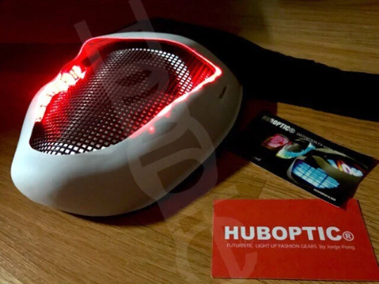 EDM Electro DJ Mask HUBOPTIC® Distortion Bass Fx Sound Reactive Light Up Mask ledmask29001