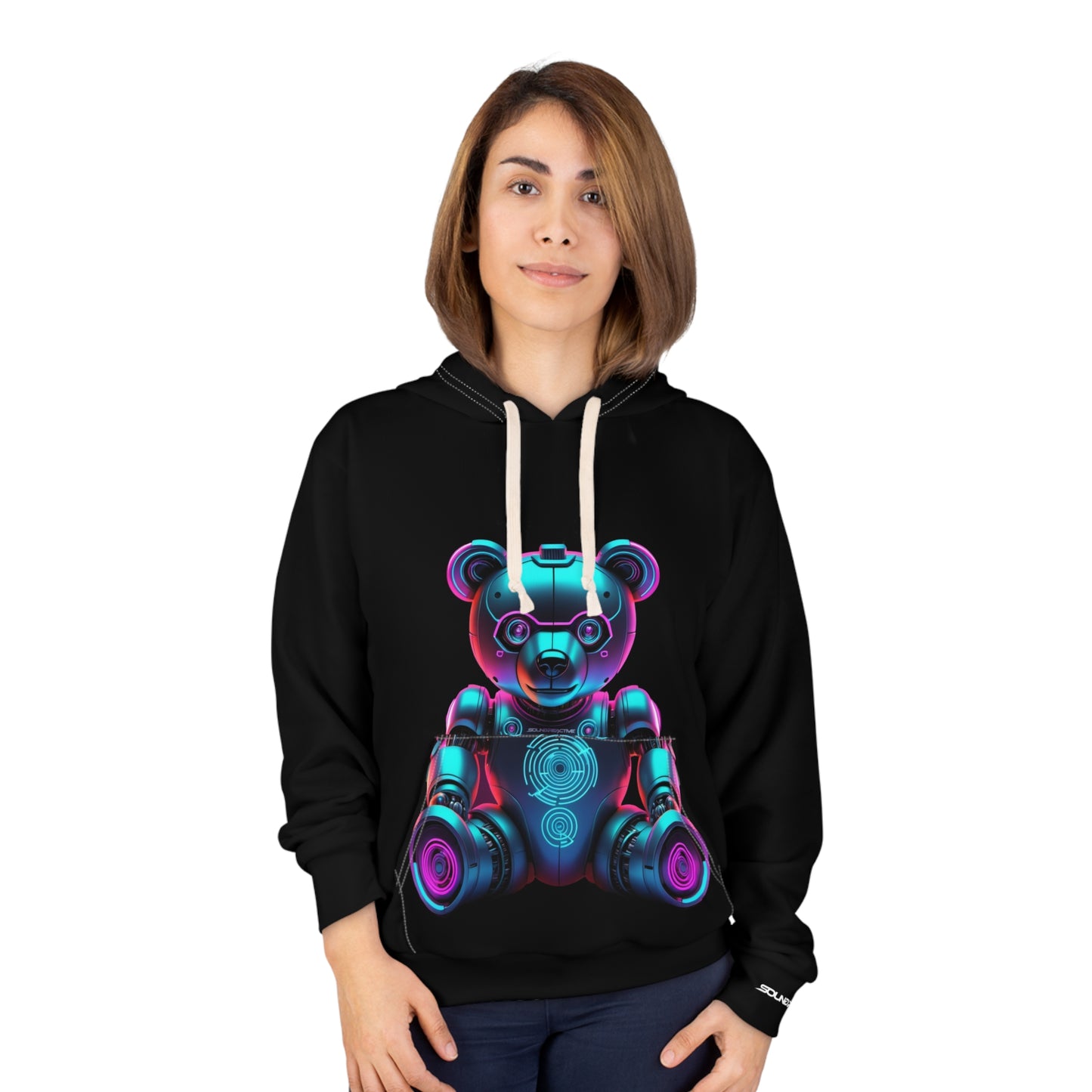 HUBOPTIC® Original Neon Bear Sound Reactive Hoodie Unisex Heavy Blend Fleece