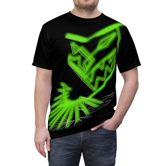 HUBOPTIC® Original Sound Reactive DISTORTION FX Electro Green Graphic T-shirt