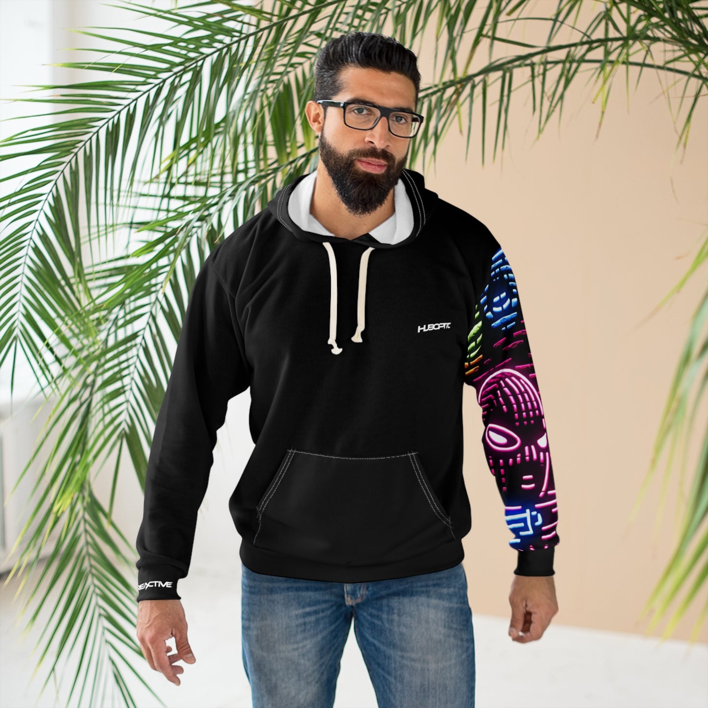 HUBOPTIC® Original Gorilla Gamer Neon Hoodie Sound Reactive Pullover Hoodie DJ Streetwear V25400