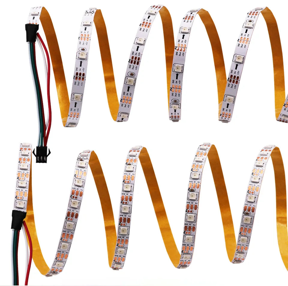 RGB LED Strips DC 5V WS2812B LED Strip Waterproof 30LEDs/m 60LEDs/m 144Leds/m 5050 Multicolor Flexible LED Light Lamp 1m 2m 3m 4m 5m