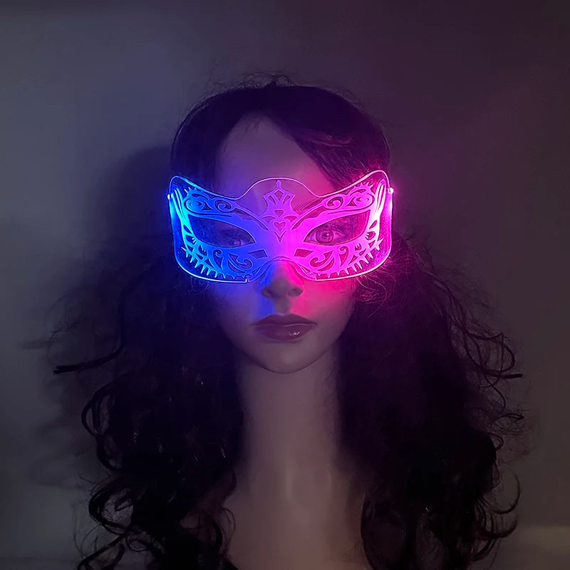 Clear Glow DJ Glasses Multicolor Futuristic Cyberpunk Glowing Glasses LED Glasses Masquerade Mask Party Glasses Eyewear Costume Cosplay