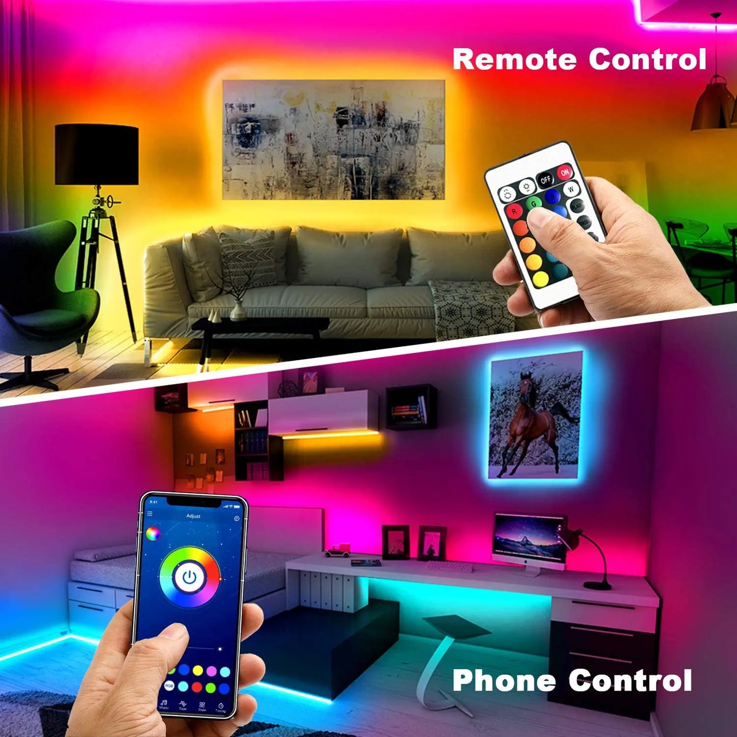 Decorative RGB LED Strip Light Self Adhesive 5050 RGB USB Flexible Lamp Cable Bluetooth APP Control Desk Screen TV Back Lighting