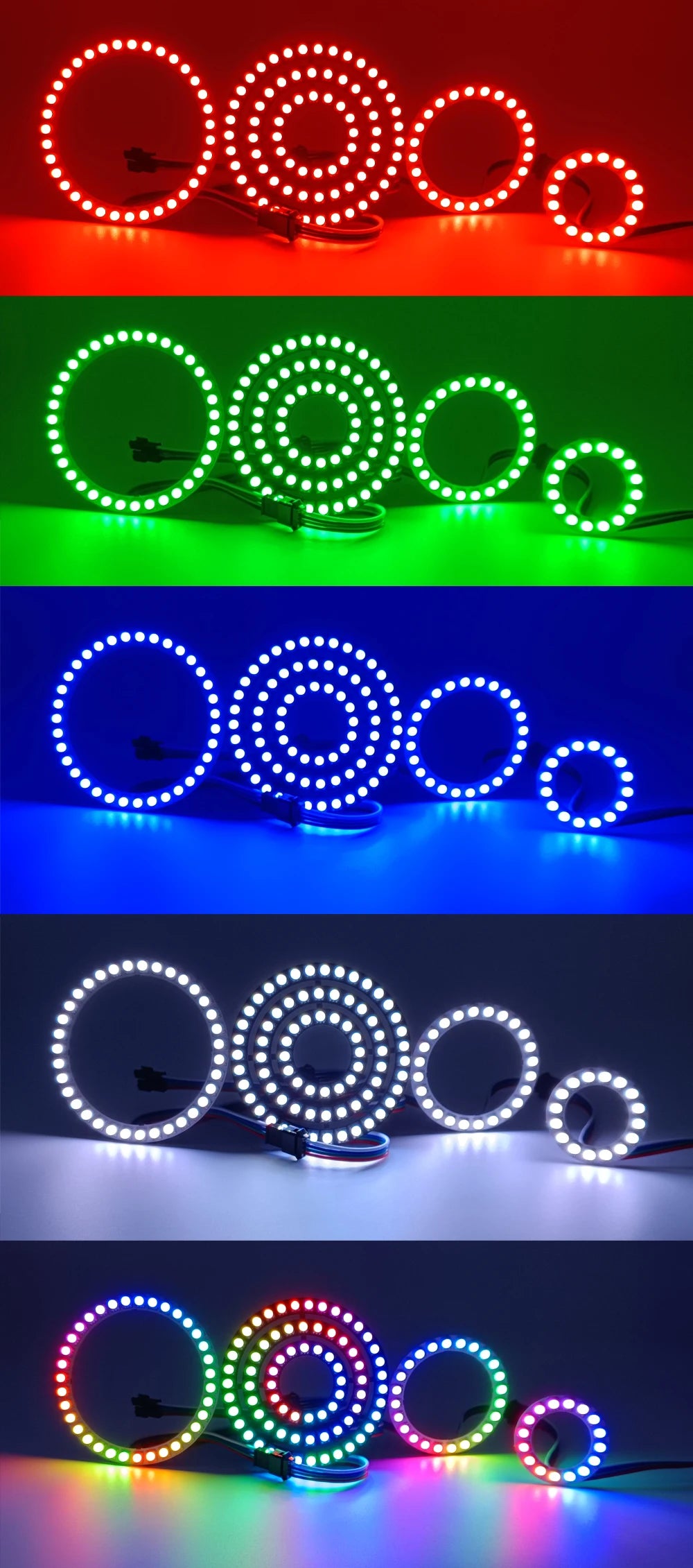 Circle LED Angel Ring Individually Addressable 4Pin Pixels Round Module 5050 RGB DIY LED Project Multicolor