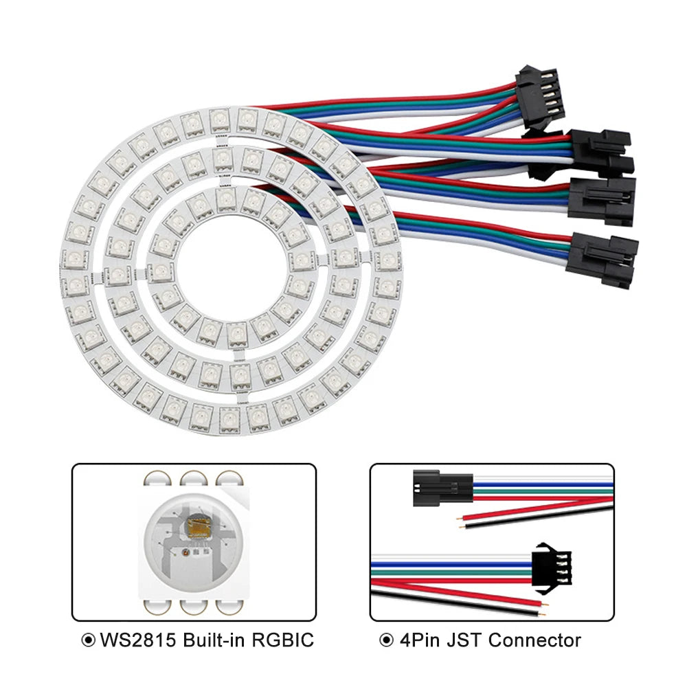 Circle LED Angel Ring Individually Addressable 4Pin Pixels Round Module 5050 RGB DIY LED Project Multicolor