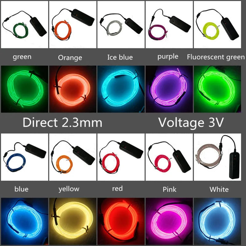 Cosplayer LED String Light - EL Wire Costume Cosplay Decoration Outline Night Light Carnival Props Gigs