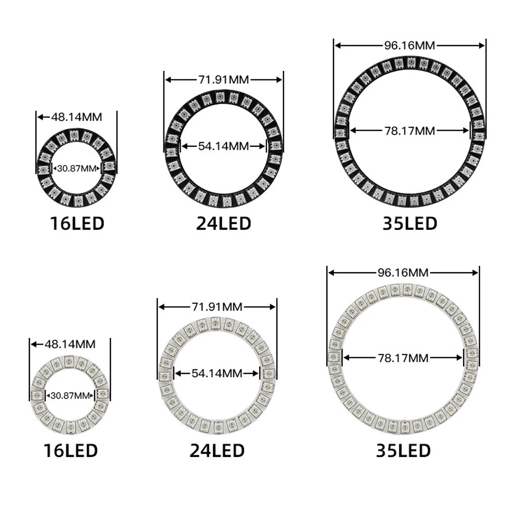 Circle LED Angel Ring Individually Addressable 4Pin Pixels Round Module 5050 RGB DIY LED Project Multicolor