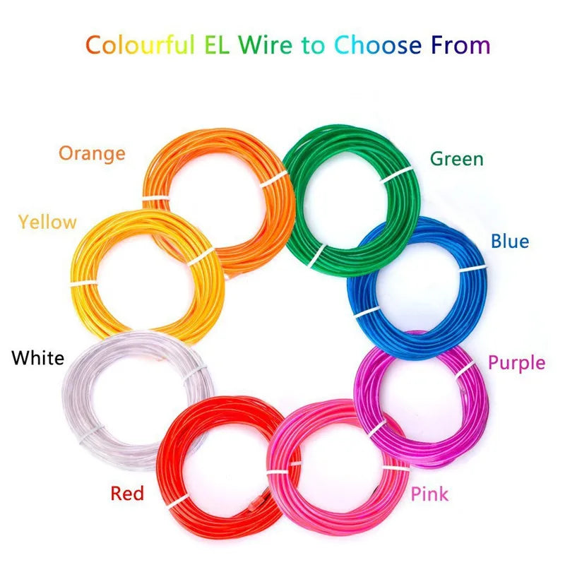 Cosplayer LED String Light - EL Wire Costume Cosplay Decoration Outline Night Light Carnival Props Gigs