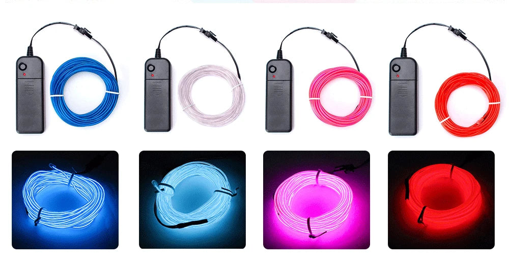 Cosplayer LED String Light - EL Wire Costume Cosplay Decoration Outline Night Light Carnival Props Gigs