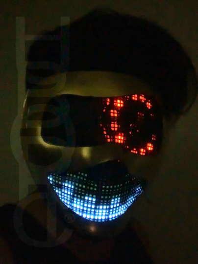 Cyborg Eye LED Mask HUBOPTIC® DJ mask Sound Reactive Light Up Mask ledmask22001