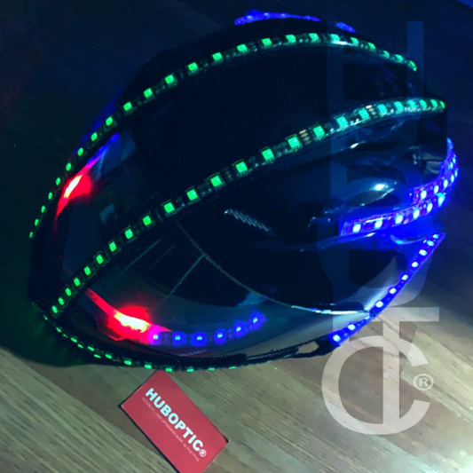 Light Up Cyborg Helmet HUBOPTIC® Helmet Sound Reactive illuminated Helmet ledhelmet4001