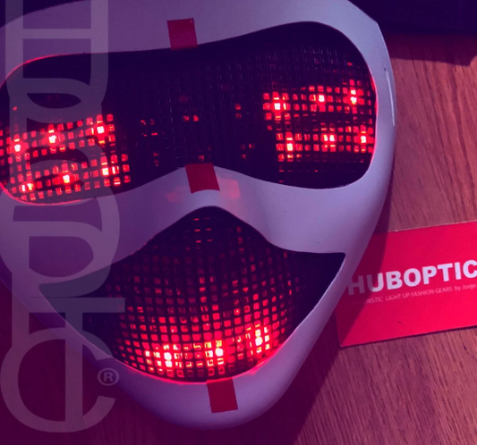 Cyborg Flasheyes Robot Mask HUBOPTIC® DJ mask Sound Reactive Light Up Mask ledmask17001