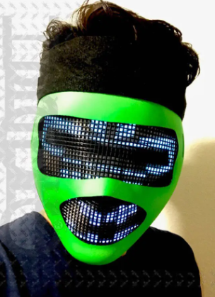 Glow in dark Electric Fx Mask HUBOPTIC® DJ mask Sound Reactive Light Up Mask ledmask5001