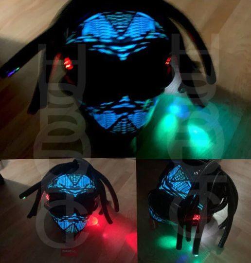 Predator Robot Alien Helmet HUBOPTIC® LED Helmet Sound Reactive illuminated Helmet ledhelmet12001