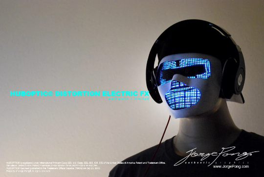 Electric Robot Mask HUBOPTIC® DJ mask Sound Reactive Light Up Mask ledmask6001