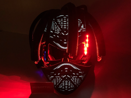 Commission custom Helmet (Royalty Licensing Free) HUBOPTIC® LED Dj Helmet Customization ledhelmet13001