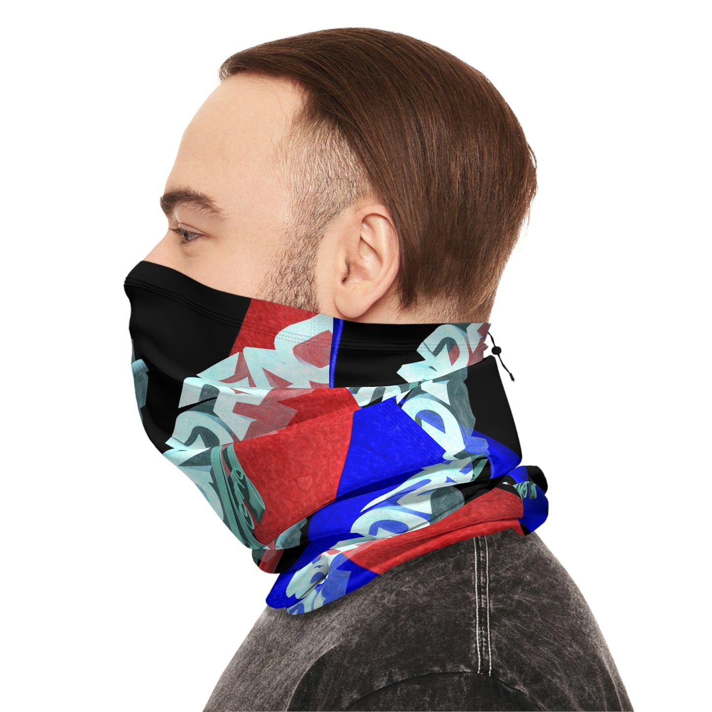 Sound Reactive Raver Neck Gaiter With Drawstring