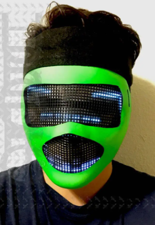 Glow in dark Electric Fx Mask HUBOPTIC® DJ mask Sound Reactive Light Up Mask ledmask5001