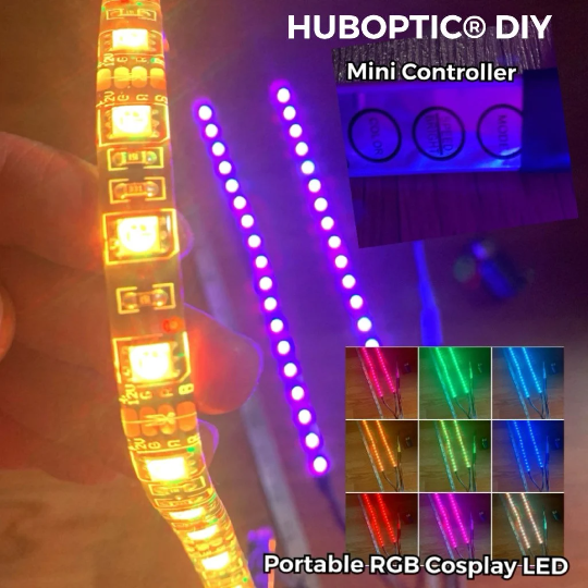 Cosplay LED Light Up Kit Portable Strip 12" Multi-Color RGB Strips Costume Party HUBOPTIC® Portable DIY lights ledcuts150001