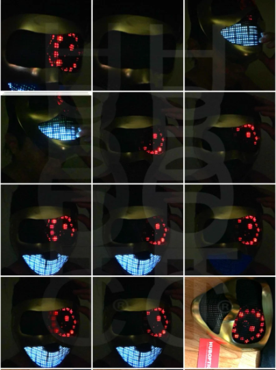 Cyborg Eye LED Mask HUBOPTIC® DJ mask Sound Reactive Light Up Mask ledmask22001