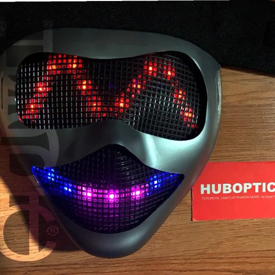 Cyborg Smiley Face Props LED Mask HUBOPTIC® DJ mask Sound Reactive Light Up Mask ledmask26001