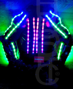 LED Robot dancer Jacket Sound Reactive Lights HUBOPTIC® Dj Jacket Customization ledgears10001