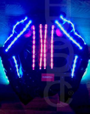 LED Robot dancer Jacket Sound Reactive Lights HUBOPTIC® Dj Jacket Customization ledgears10001