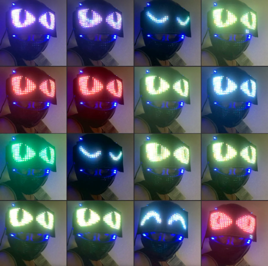 Cat eyes Robot Helmet HUBOPTIC® LED Helmet Sound Reactive illuminated Helmet ledhelmet9001