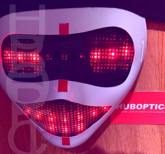 Cyborg Flasheyes Robot Mask HUBOPTIC® DJ mask Sound Reactive Light Up Mask ledmask17001