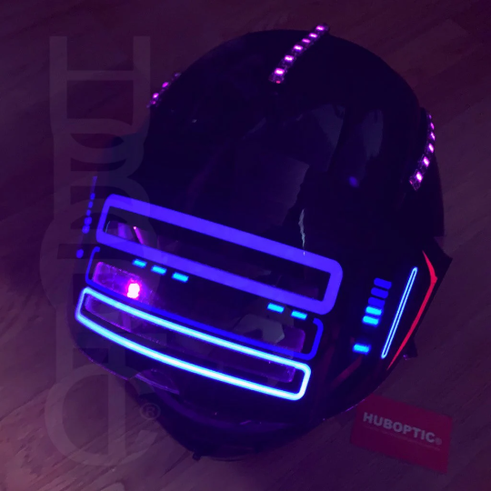 Electro Robot Helmet HUBOPTIC® LED Helmet Sound Reactive illuminated Helmet ledhelmet7001