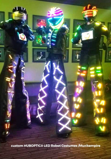 LED Robot dancer Jacket Sound Reactive Lights HUBOPTIC® Dj Jacket Customization ledgears10001